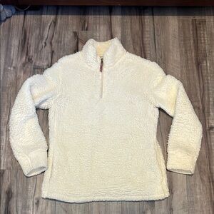 White Cowl Neck Fuzzy Sweater